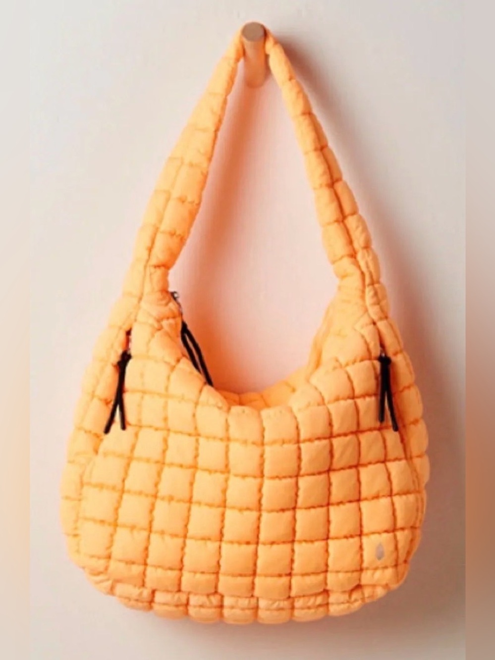 Free People Quilted Carryall Bag in Neon Clementine